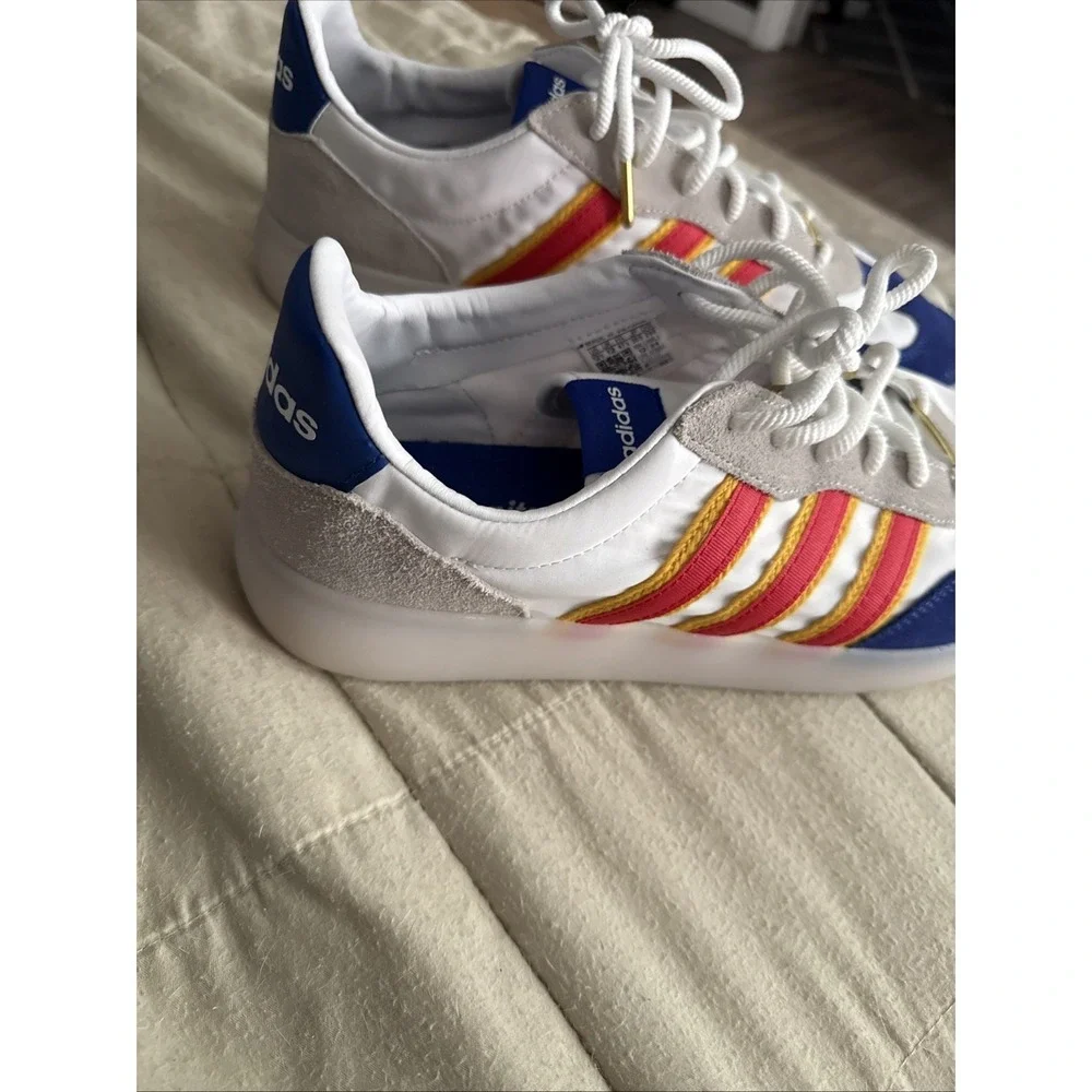 Adidas SL 72 RS Mens 12.5 White Blue Red Yellow Retro Sneakers JQ9003